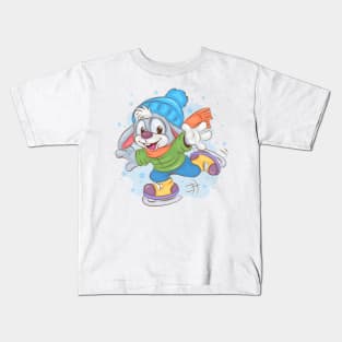 Bunny Skating Kids T-Shirt